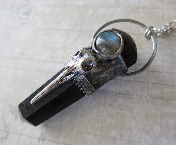 TROCHILIDAE Black Tourmaline Pendant