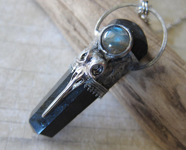 TROCHILIDAE Black Tourmaline Pendant