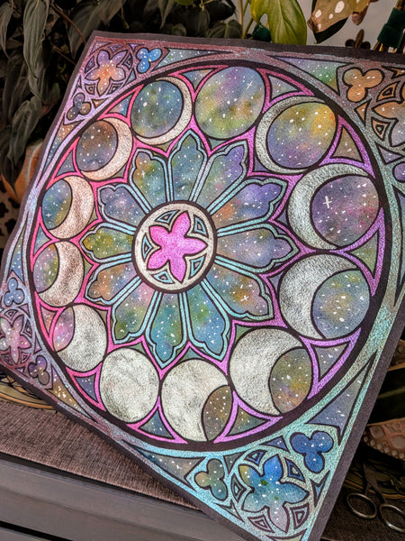 Watercolor Original: Lunar Wheel (Celestial)