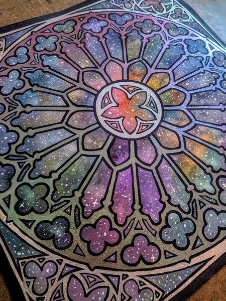 Watercolor Original: Lunar Wheel (Galaxy)