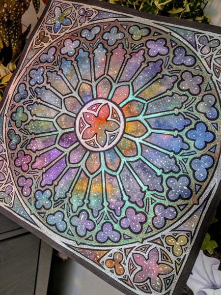 Watercolor Original: Lunar Wheel (Galaxy)